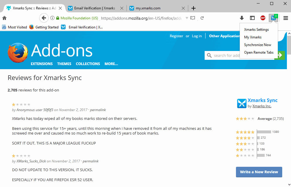 What's going on with Xmarks for Firefox?