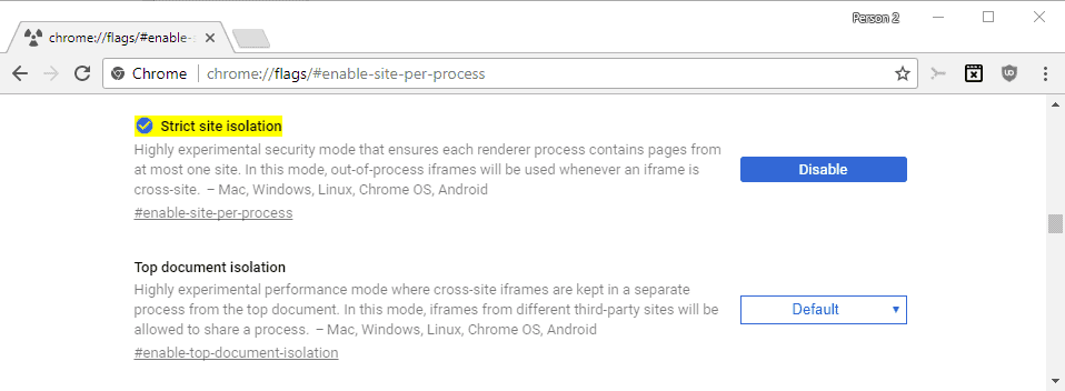 chrome strict site isolation