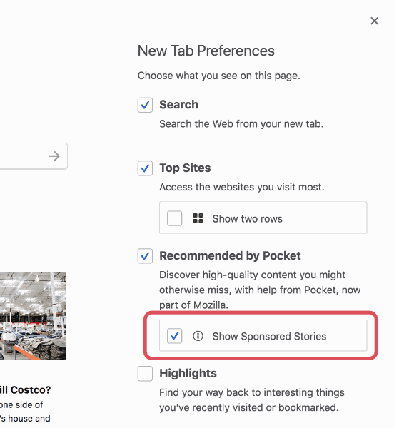 firefox pocket sponsored stories