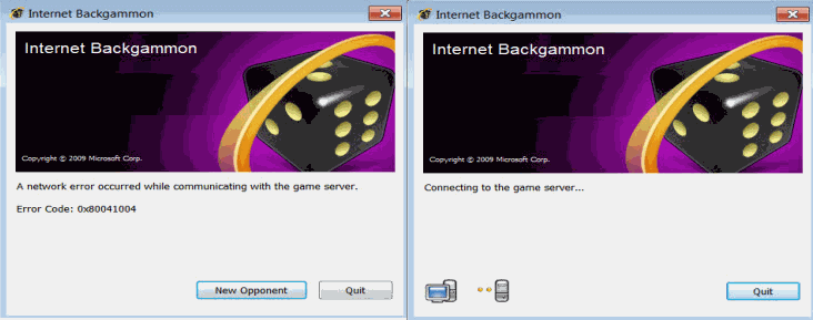 internet games windows 7 error 0x80041004