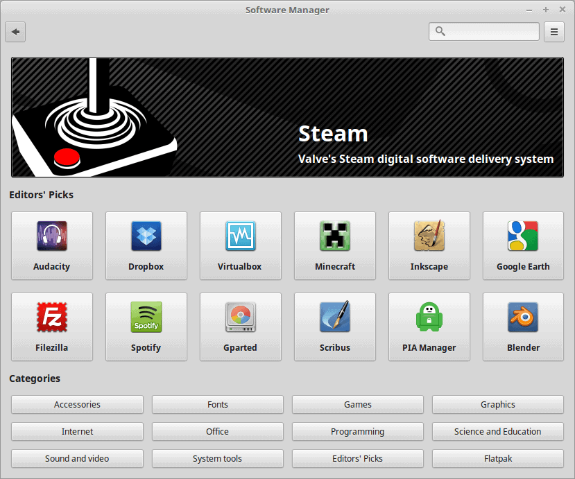 Linux Mint Software Manager