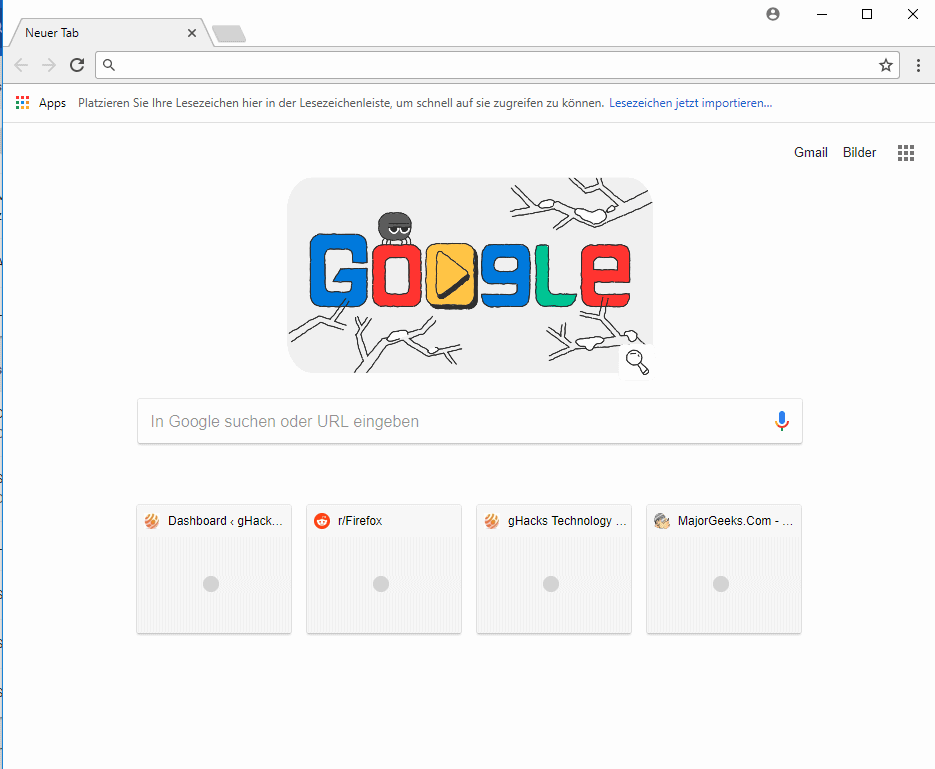 chrome new tab page 4 tiles