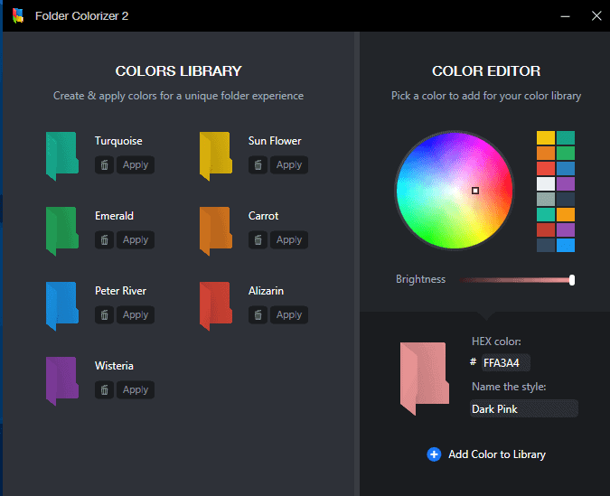 color menu