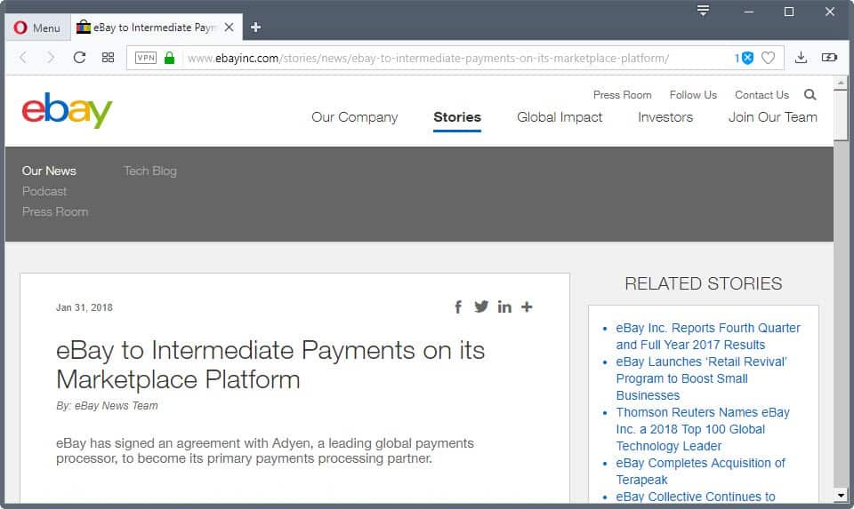 eBay wants to intermediate payments