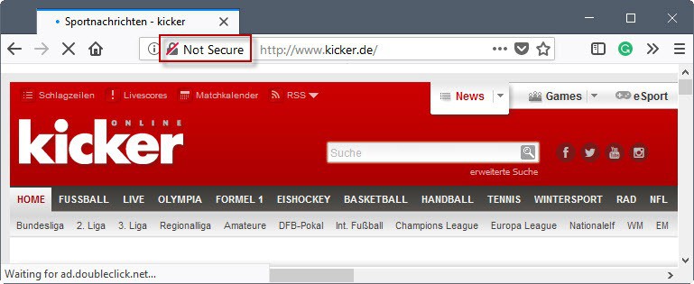 Firefox 60: new "not secure" indicator preferences