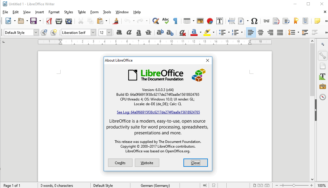 libreoffice 6.0