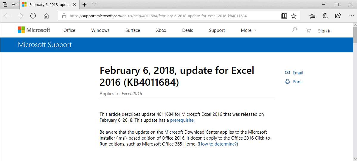 microsoft office 2016 february 2018 updates