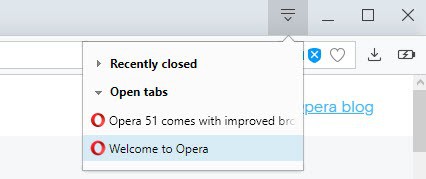 opera tabs list