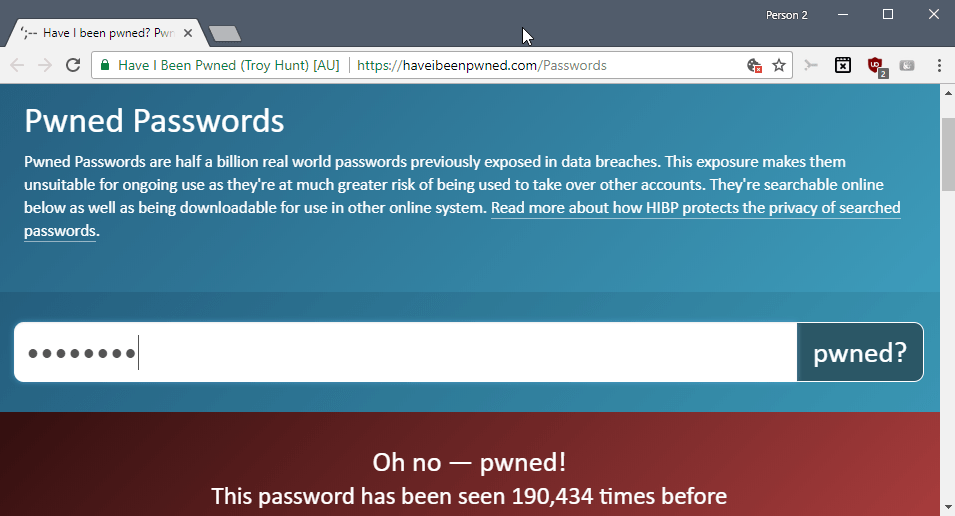 pwned passwords