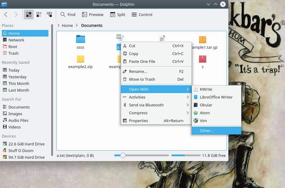 How to set default program file associations in KDE5 Plasma
