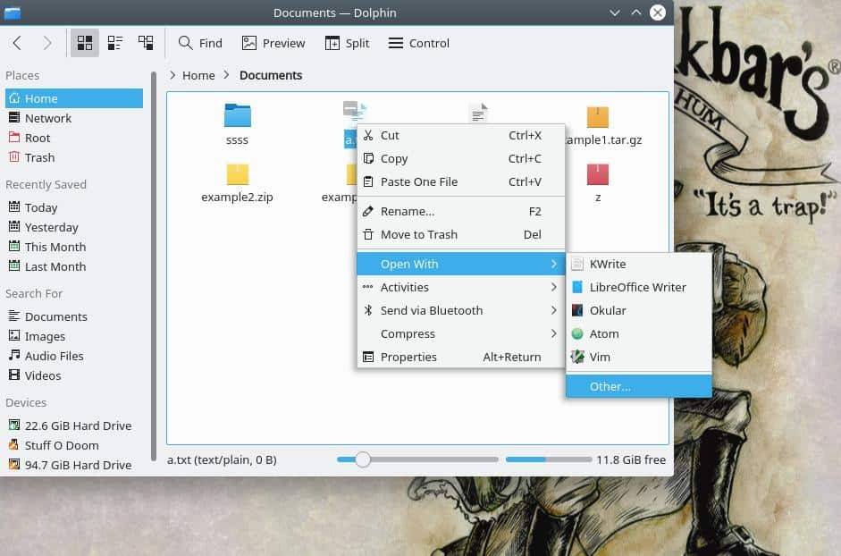 Open With KDE