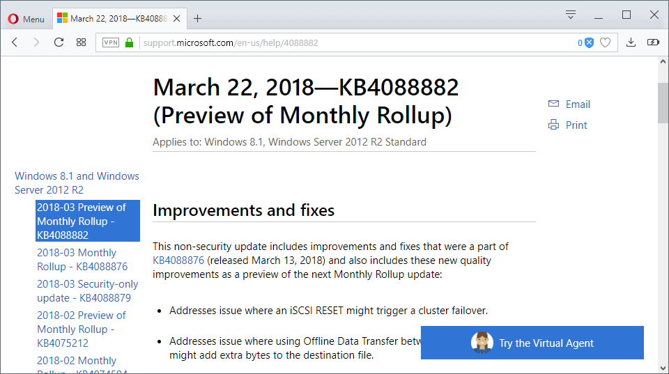 preview monthly rollup updates windows