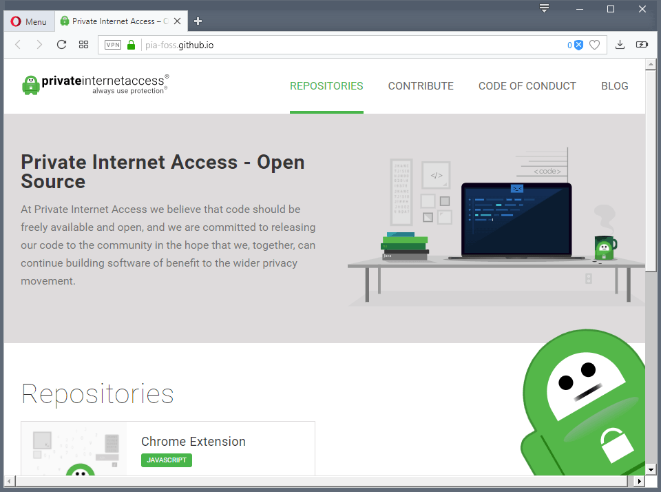 private internet access open source