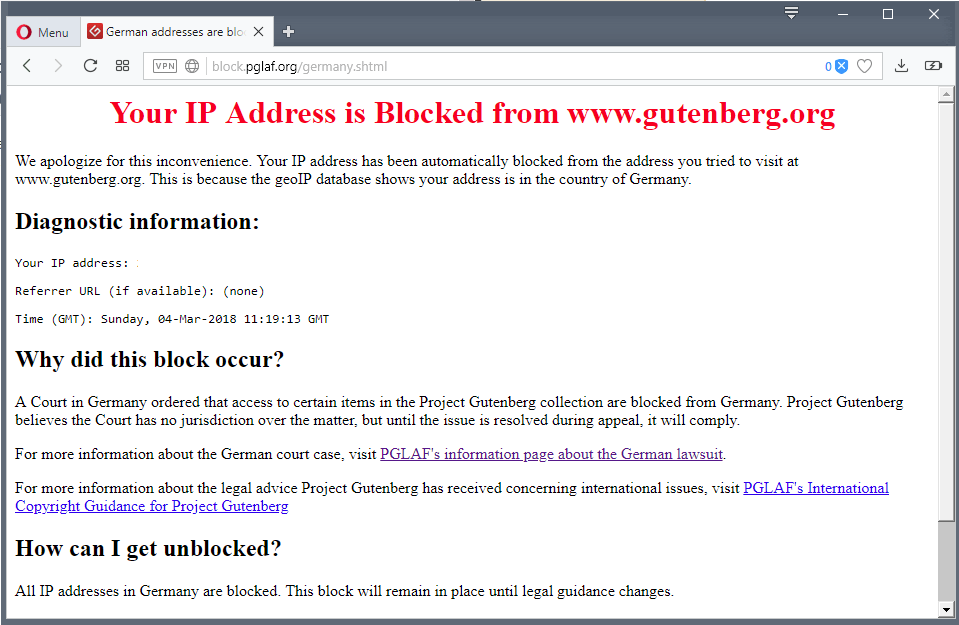 project gutenberg blocked