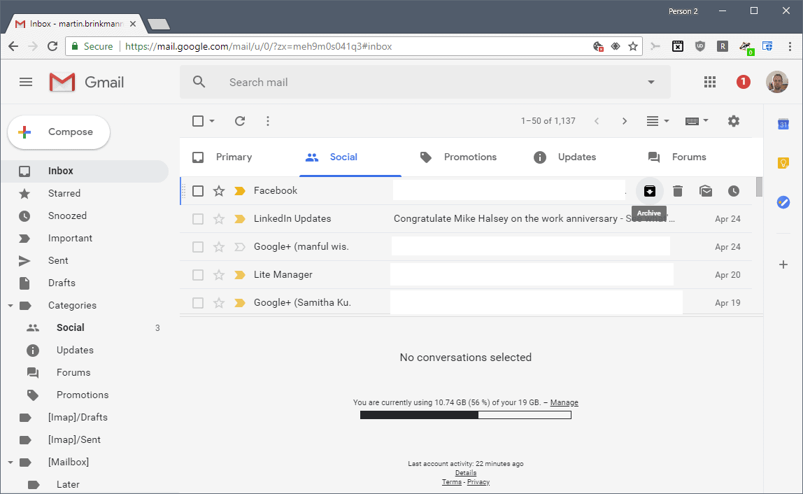 gmail quick actions