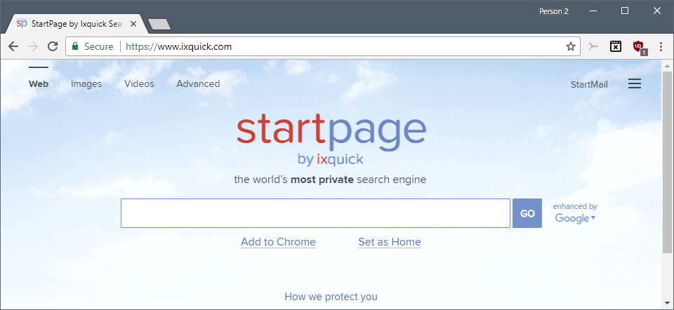 Search engine Ixquick.eu redirects to Startpage.com