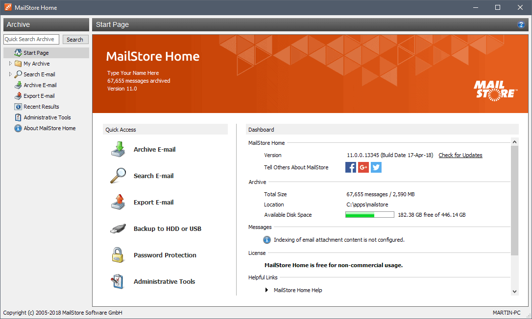 mailstore home 11.0