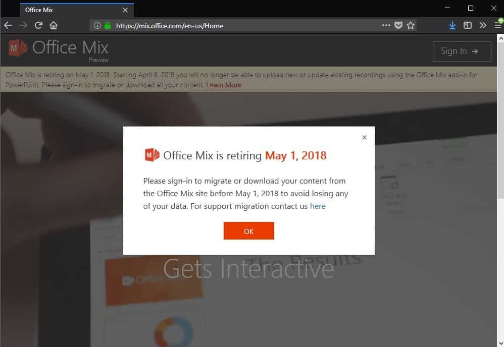 Microsoft retires Office Mix on May 1, 2018