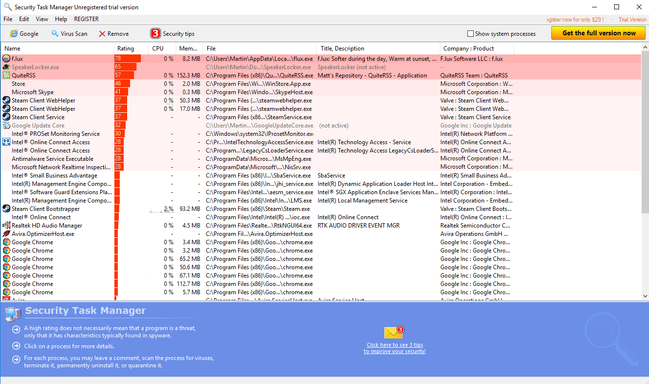 security task manager