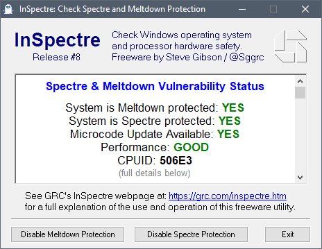 spectre meltdown vulnerability check