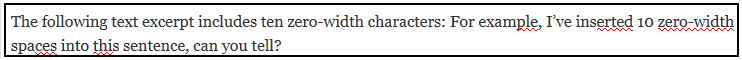 zero-width characters