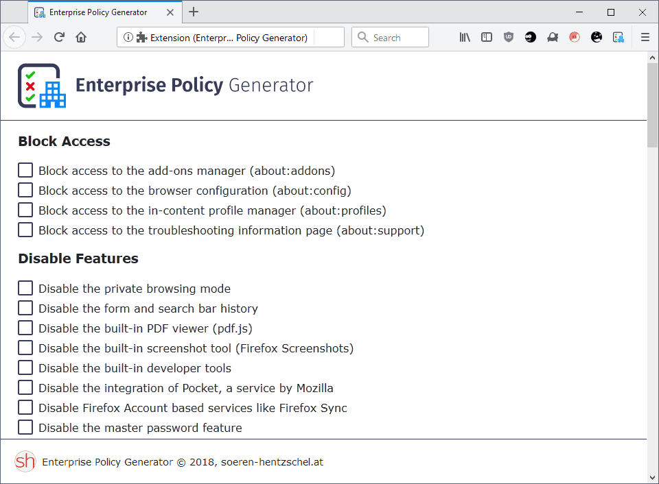 enterprise policy generator