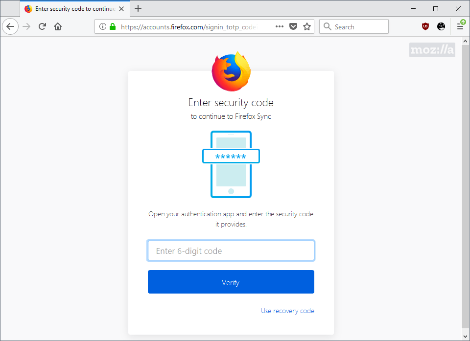 firefox enter code