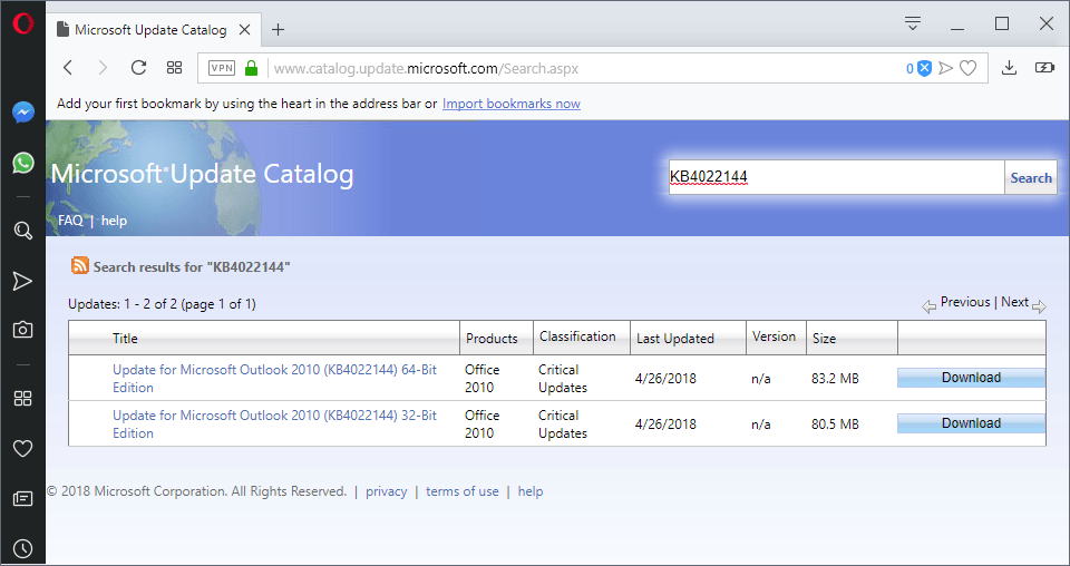 microsoft office 2010 may 2018 update