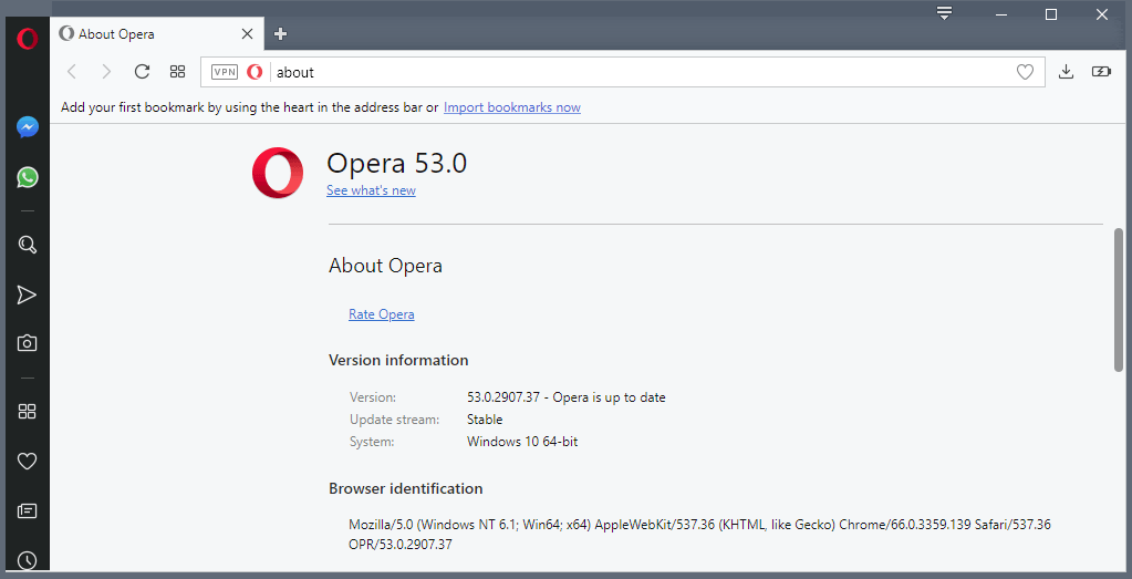Opera 53.0 Stable release information