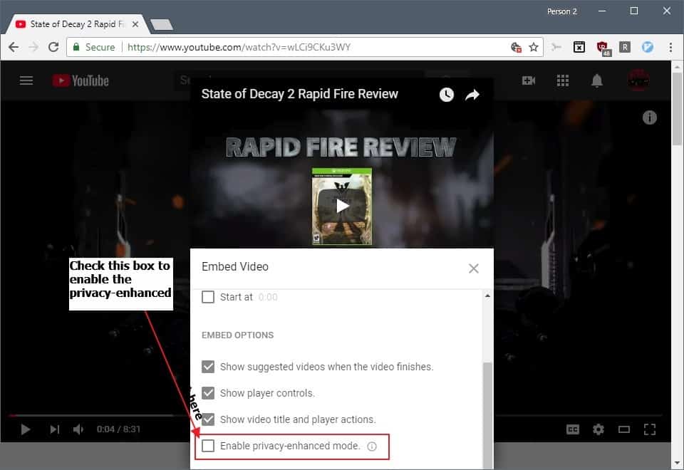 youtube privacy enhanced mode