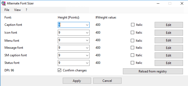 alternate font sizer