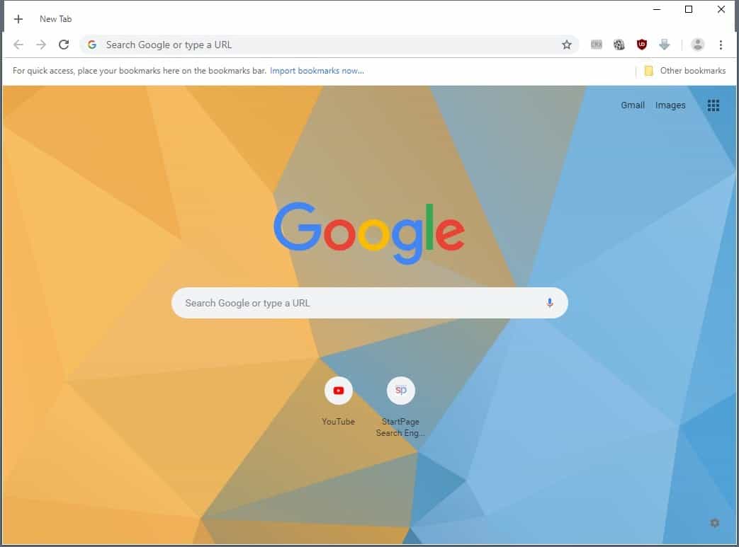 Customize Background option in Chrome