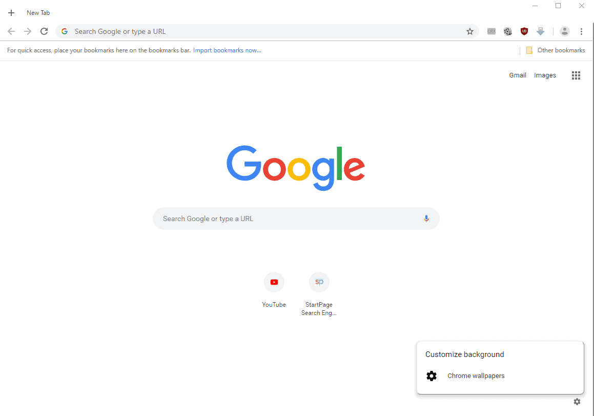 chrome customize background wallpapers