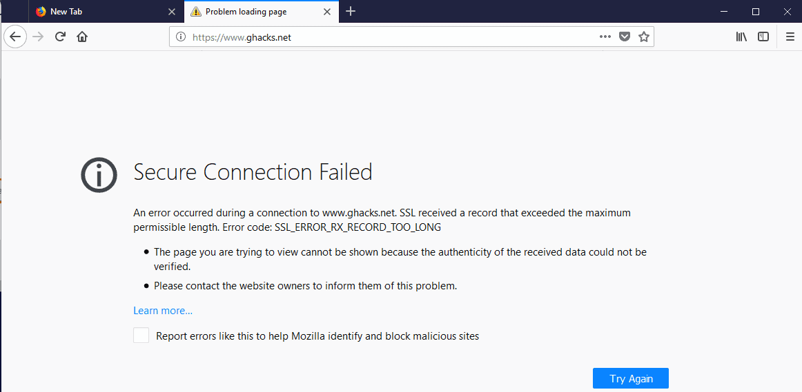 Firefox 61 Fix Secure Connection Failed Ghacks Tech News - admin applications for site 61 roblox