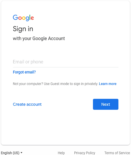 Old Google login