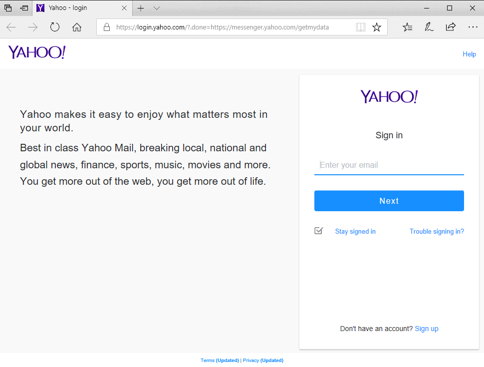 Посланник Yahoo мертв