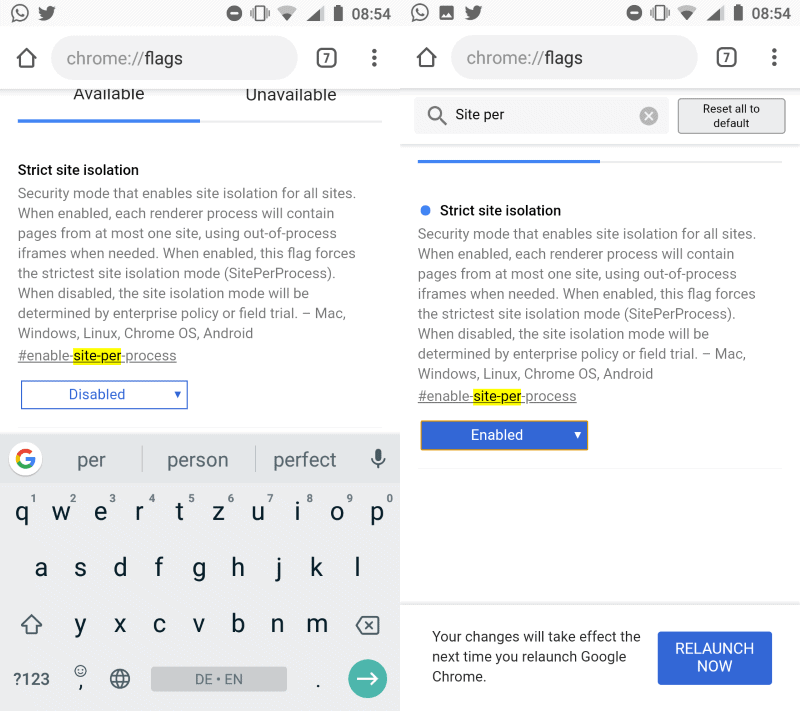 chrome android site isolation