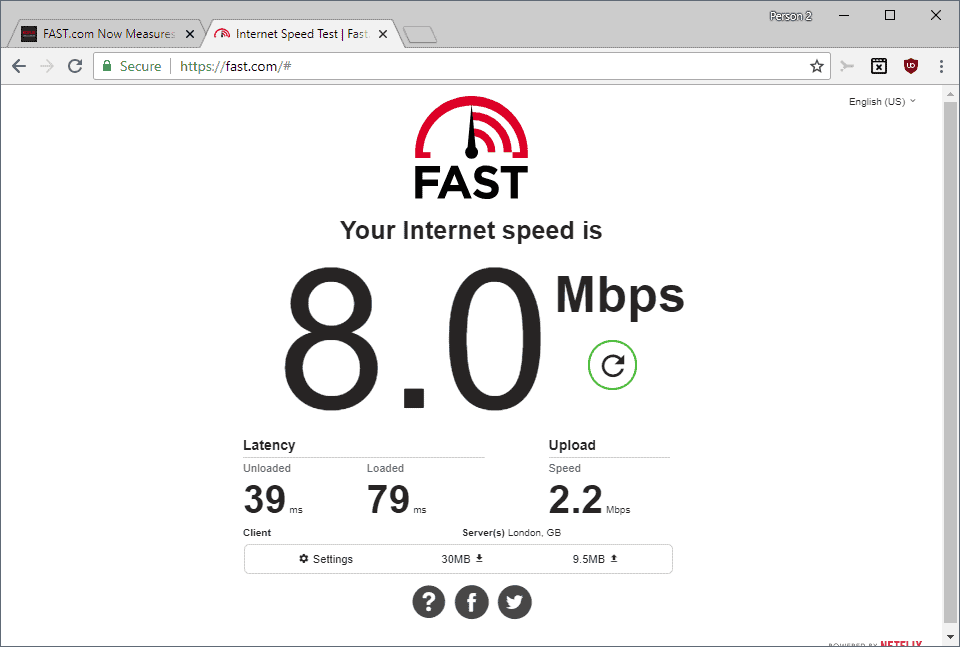 fast com internet speed test