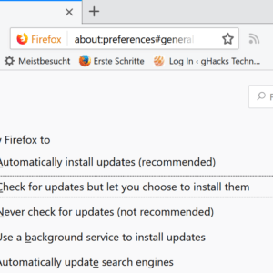 firefox updates options