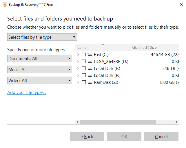 select file types