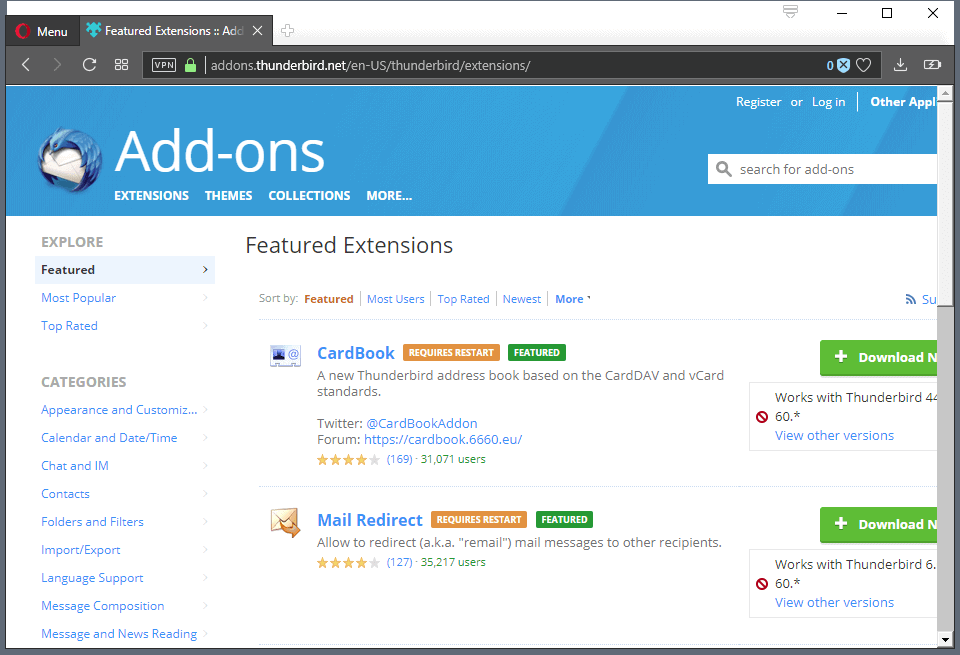 thunderbird extensions