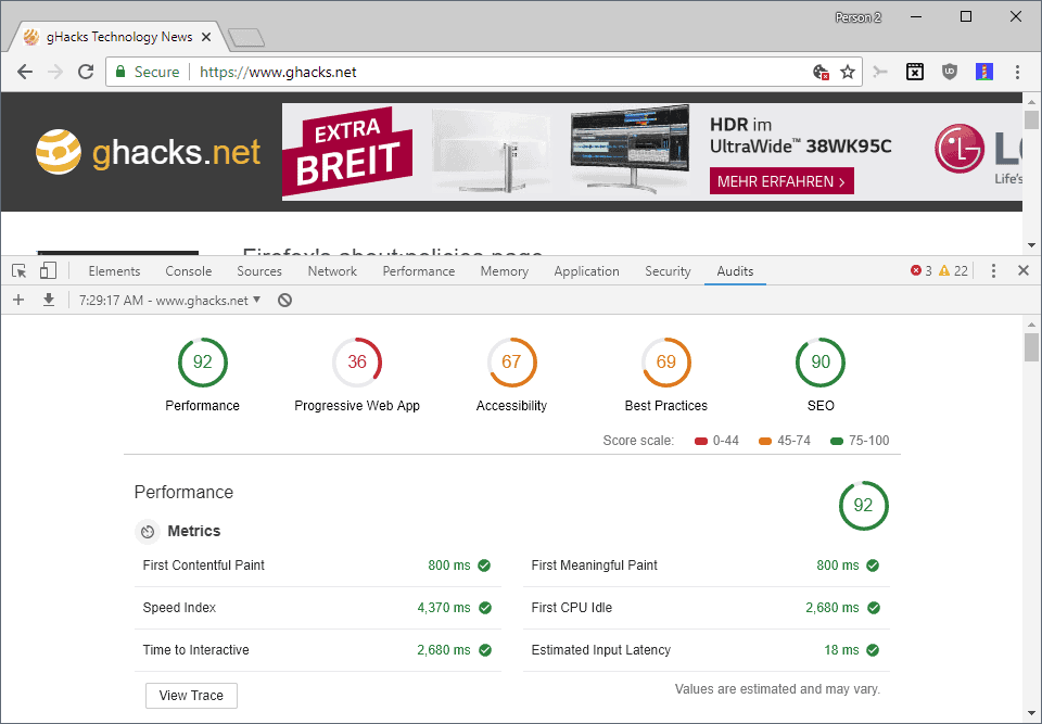 desktop audit site performance seo