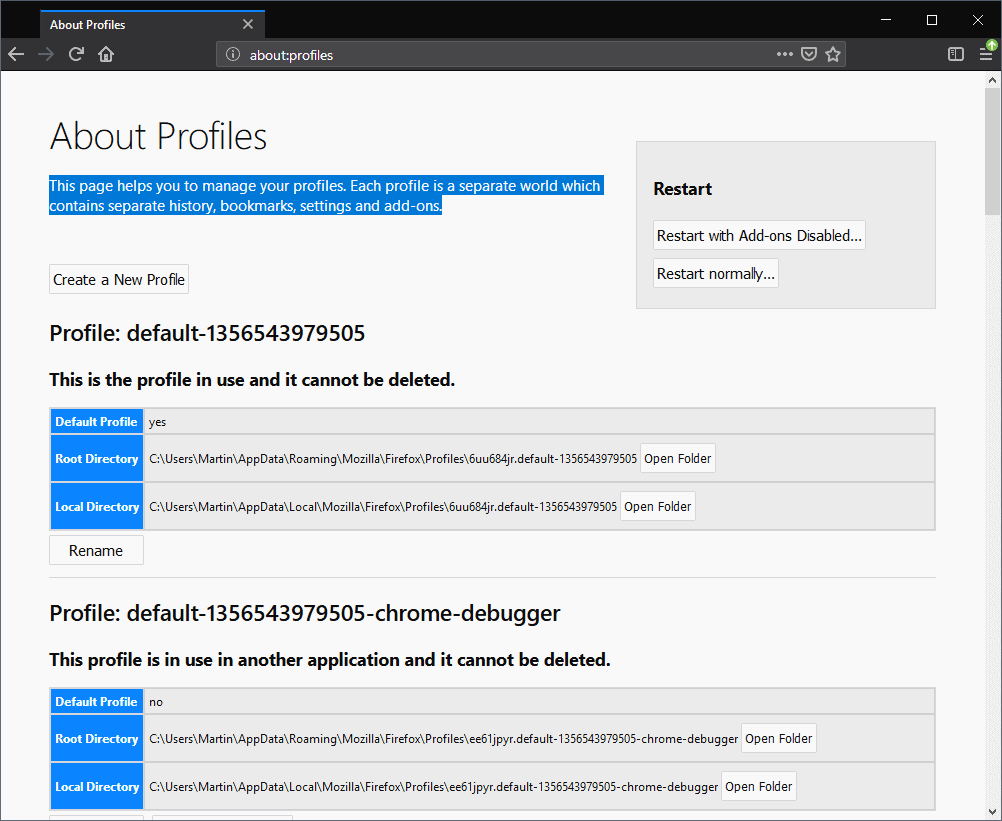 firefox about profiles