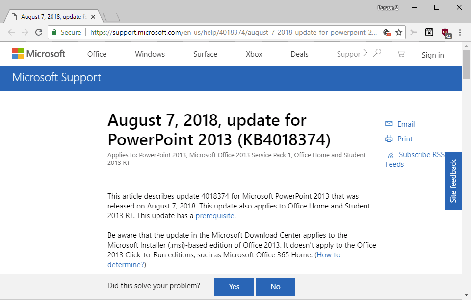 microsoft office 2013 august 2018 updates