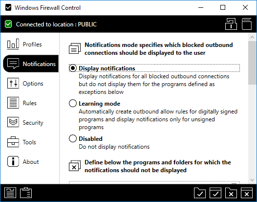 windows firewall control free notifications