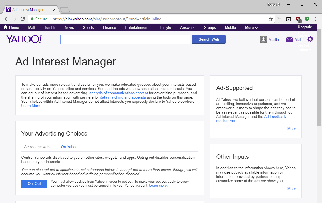 yahoo opt-out