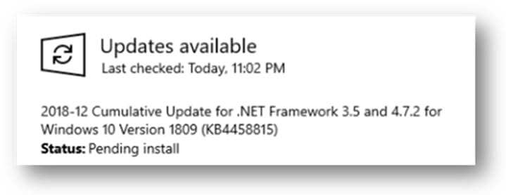 cumulative net framework update