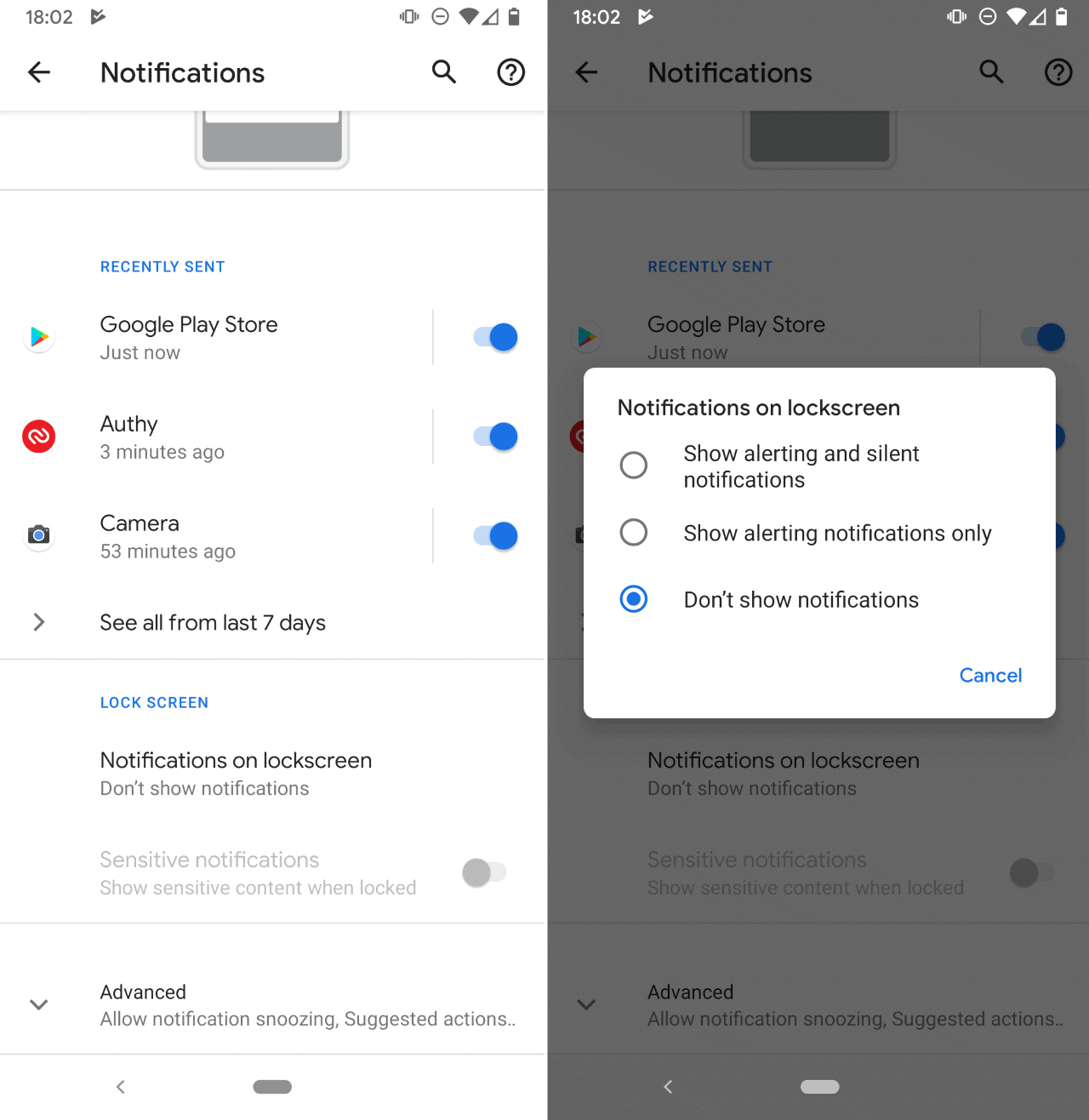 hide-notifications lockscreen android