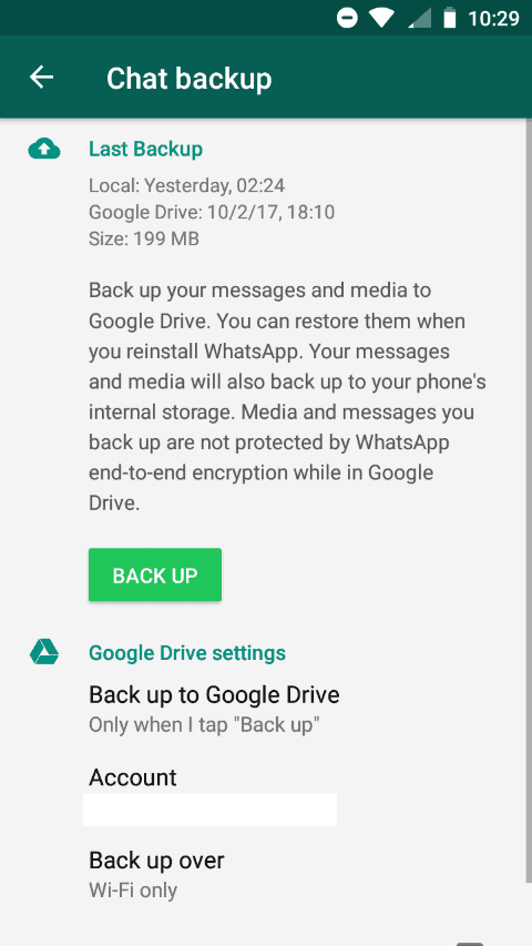 whatsapp remote backup