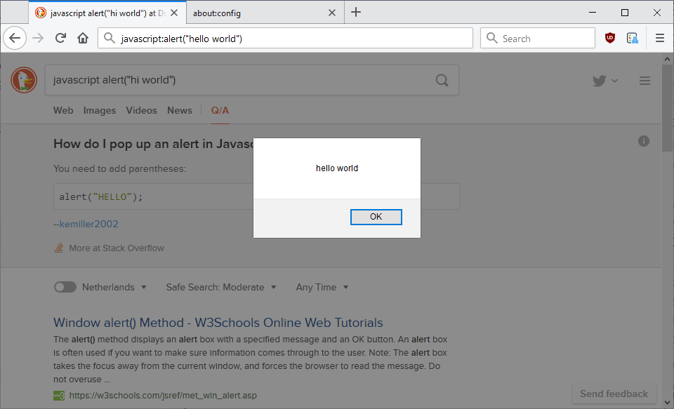 firefox javascript address bar